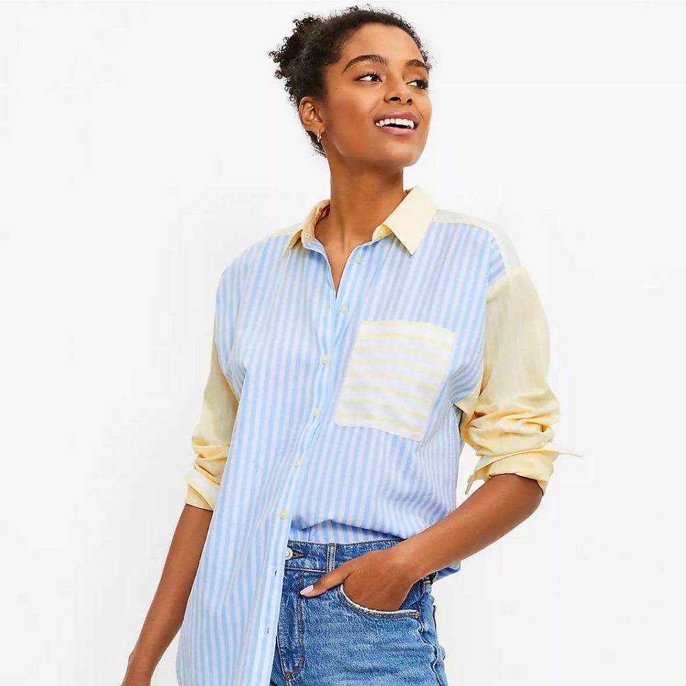 Striped Boyfriend Shirt from LOFT